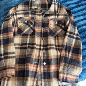Plaid Button-Up Shirt Jacket